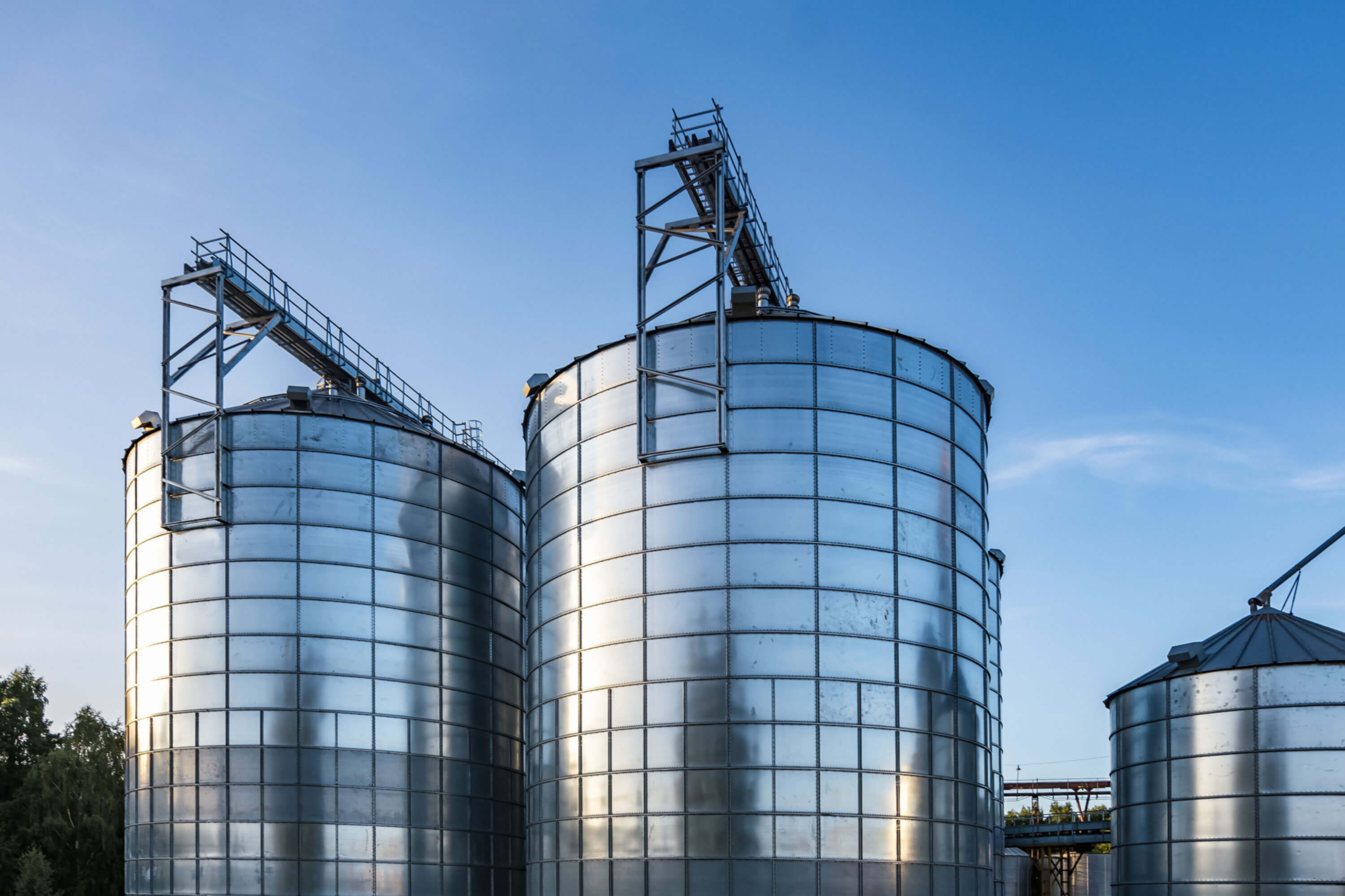 Silos on a farm