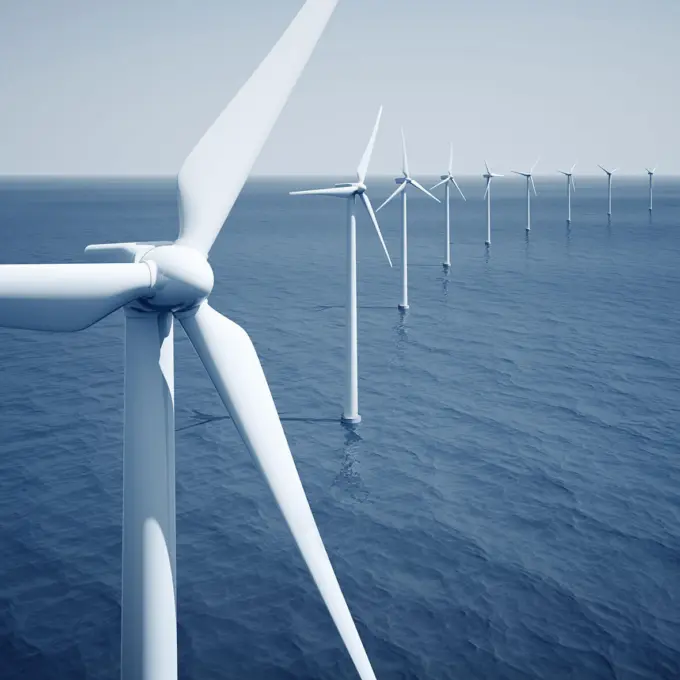 Wind Power - Wind turbines in the ocean
