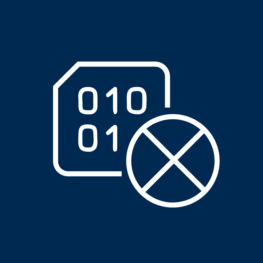 Icon PCA data no value navy background web SQ HR BBA