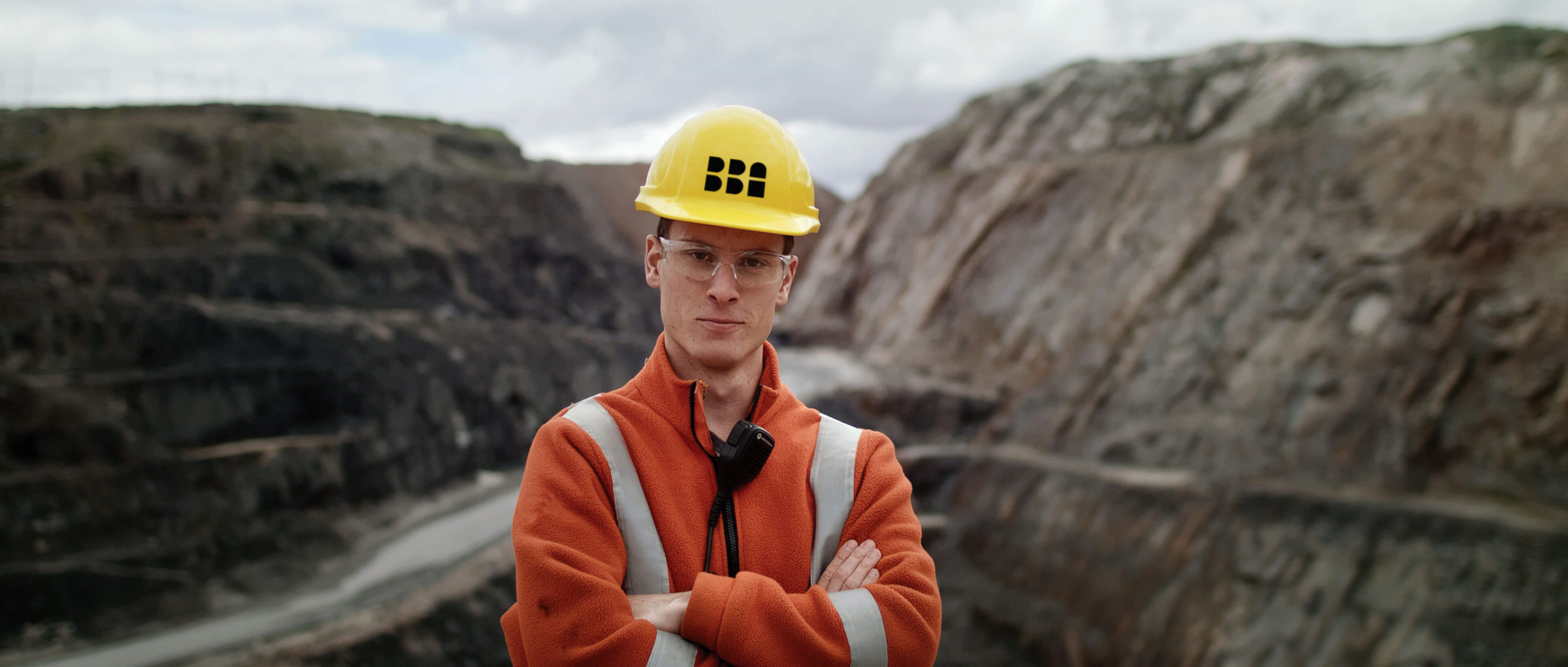 Mining - employee mining pit - helmet with logo