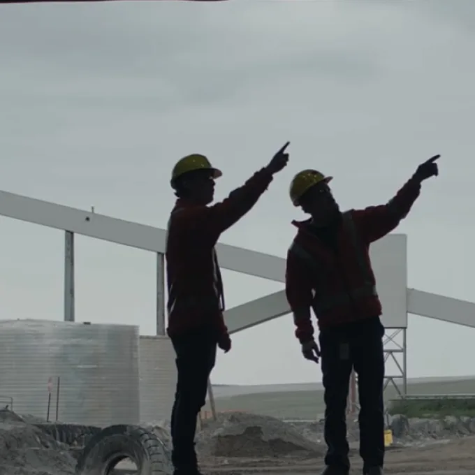 Employees looking up - mining industry