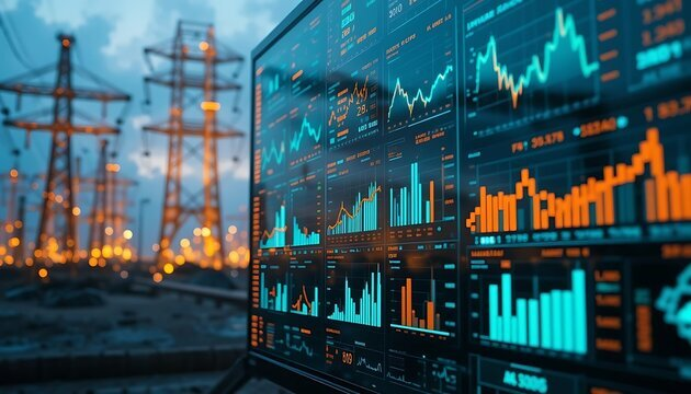 Pr powerlines digital project digital dashboard energy graphs pylons hv lines hz hr adobe