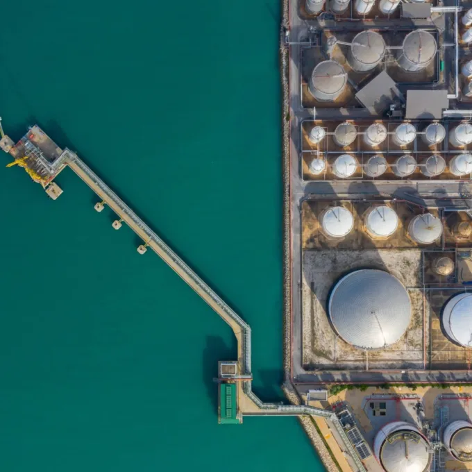 Refining, Storing and Transporting Petroleum Products - Port with petrol storage